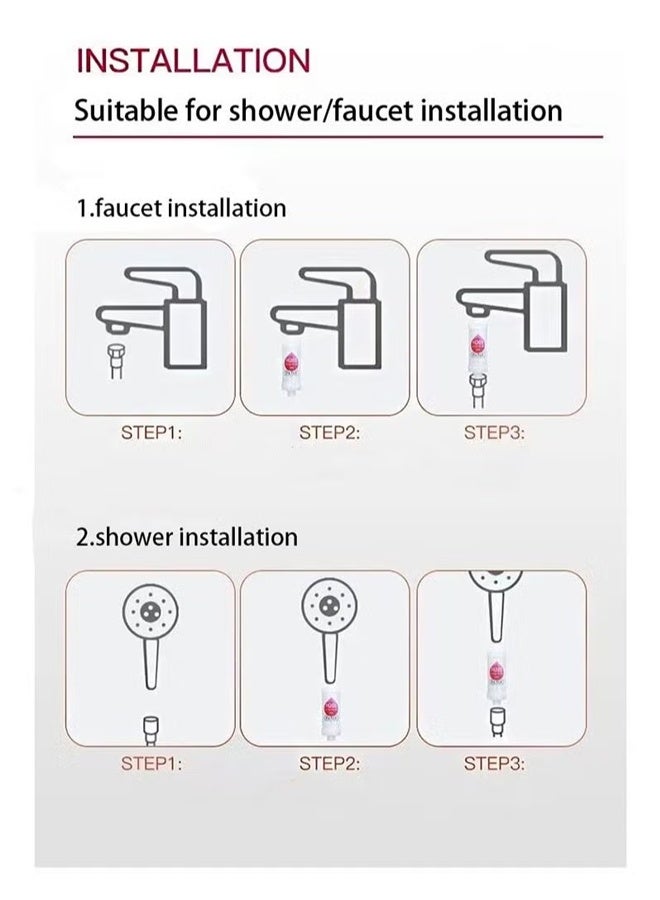 HOMESTAR 2 Pieces Vitamin C Shower Filter, Head Filter for Removing Chlorine Fluoride Deposits，Water Purification with Beads，Helps Dry Skin and Hair Loss，Easy to Install (Lavender + Lemon) - Image 4